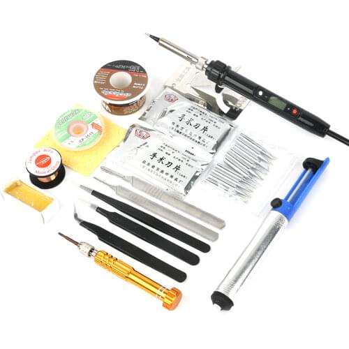 90W Professional Temperature Adjustable LCD Digital Electrical Soldering Iron Soldering Station DIY Welding Tools 220V EU Plug