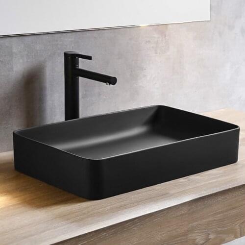 Bathroom Sink Bowls Nordic Ceramic Washbasin Square Basin Simple White/Blue/Black Washbasin Home Basin Shampoo Bowl With Tap