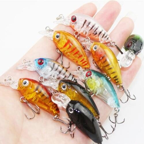 1 Pc 4.5cm Lifelike Crankbait Plastic Hard 3D Eyes Bait Fishing Lure Tackle Hook artificial japan hard bait swimbait