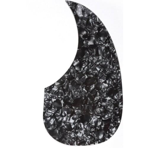 Musiclily Oversize Teardrop Acoustic Guitar Self-adhesive Pickguard for Martin D28 Style Guitar, Black Pearl