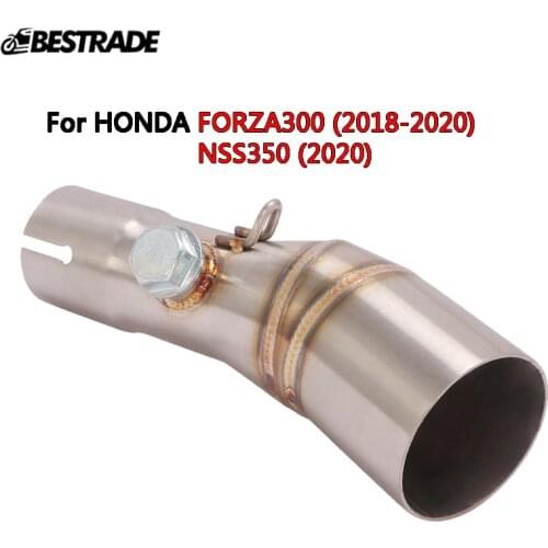 Motorcycle Middle Link Pipe 51mm Exhaust Connecting Tips For Honda Forza300 2018 2019 2020 Nss350 2020 Stainless Steel Slip On