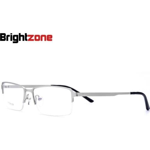 Thick Wide Titanium Metal Semi-rimless Half Glasses Nerd Frame Concise Spectacle Frame Eyeglasses Glass Man Filter 52-16-145mm