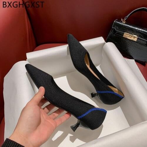 Pumps Women Shoes Office Shoes Women Korean Fashion Heels Women 2021 High Heels Sexy Talons Hauts Zapatos De Mujer Tacon Medio