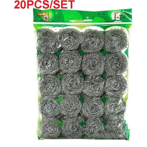 20 Pieces Of Steel Wire Ball Brush Pot Cleaning Brush Dishwashing Brush Stainless Steel Wire Ball Kitchen Cleaner Cleaning Ball
