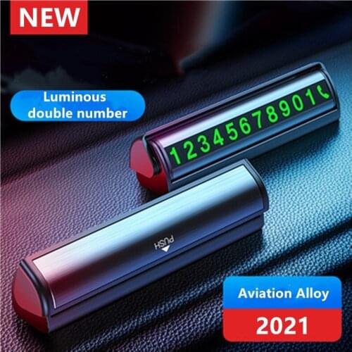 Aluminum Alloy Temporary Parking Number Plate Sign Double-sided Mobile Phone Number Card Multifunctional Car Interior Products