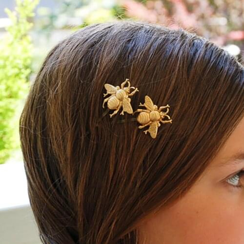 Summer Style Sweet Gold Honey Bee Fairy Bobby Pins Hair Jewelry Wedding Hair Accessories