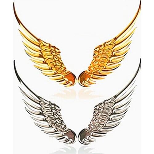1 PC Car Styling Fashion Aluminum Stickers 3D Wings Car Sticker Decoration Motorcycle Accessories