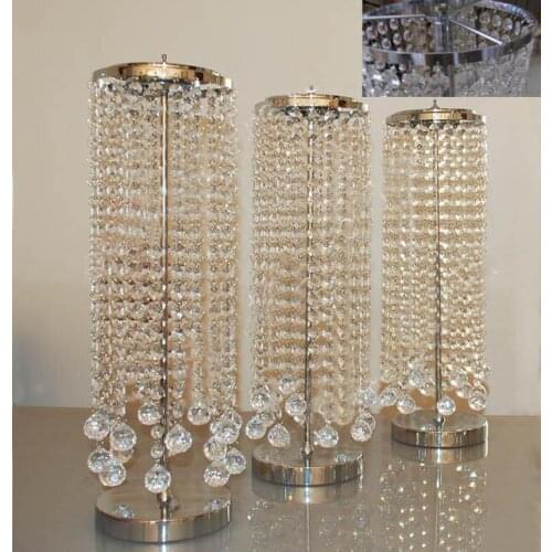 50cm tall Silver color Crystal Wedding Chandelier Table Centerpiece decoration 10 pcs/lot