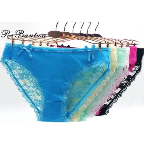 10pcs/Lot Women Stretch Cute Panties Good Quality Cotton Underwear Women Cheap Sexy Panties Womens Knickers Lace New Lingerie
