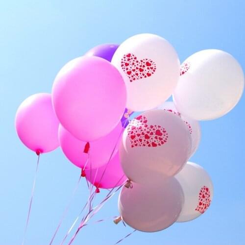 100pcs/lot Heart Printed I Love U Novelty latex balloons Wedding/ Valentines Day Thanksgiving Party Supplies Latex Balloons