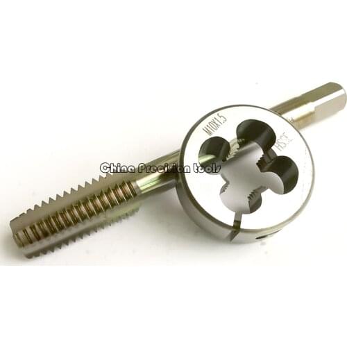 2pcs HSSE Metric thread tap Split Die set M10 M11 Fine screw Cutting Round dies Straight Flute taps sets M10X1 M10X1.5 M11X1.5