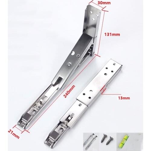2PCS Wholesale Cheap 10 Inch Length High Quality Stainless Steel Folding Heavy Duty Table Hanging Shelf Bracket