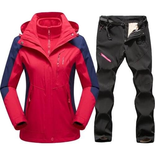 2021 Ski Suit For Women Outdoor Waterproof Windproof Ski Jacket Pants Winter Snow Skiing Fleece Jackets Womens Snowboard Suit