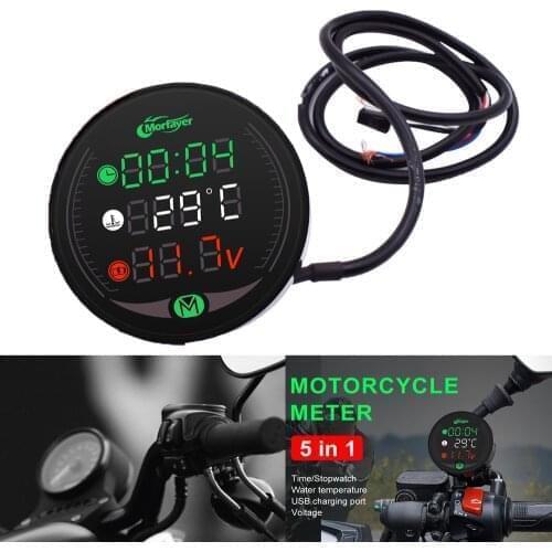 5-In-1 Motorcycle Multi-Function Meter Water Temperature Time Voltmeter For Kawasaki ZRX1200 zrx 1200 kx 85 125 250 250f 450f