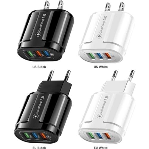 Quick Charge 4.0 3.0 USB Charger Universal 4 Port Fast Charging EU US Plug Power Adapter For Samsung S10 iPhone 11 Tablet Charge