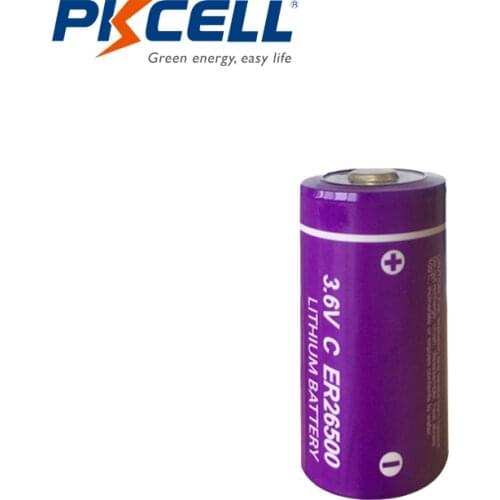 500Pcs PKCELL 3.6V C size Lithium Battery ER26500 9000Mah Li-SOCl2 Battery Batteries Bateries