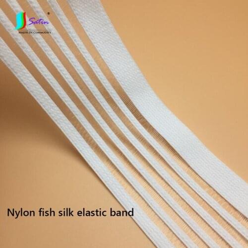 White Transparent Hollow Breathable Fish Silk Elastic Band Nylon Mesh Abdomen Clothes Dress Skirt Pants Belt Elastic Band A0351F