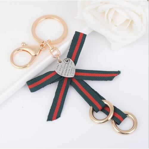 Big Fashion Keychain Stripe Bow Tie Key Ring Chain for Purse/Bag DIY Decoration Adornment/Accessories/Charms