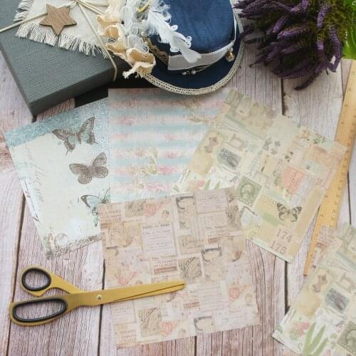 8 Sheets/lot 16.5*16.5cm DIY Retro Old Time Paper Collage Paper Design Wrapping Creative Paper Craft Background Scrapbook Paper