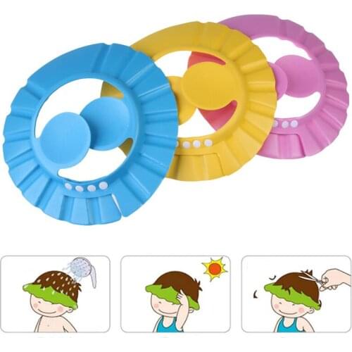 Baby Kids Wash Hair Hat Children Kids Adjustable Bathing Shampoo Caps Baby Safety Shower Hat Bathing Bath Protect Soft Caps