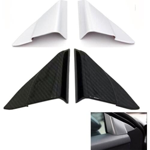 For Toyota Camry XV70 2017 2018 ABS Matte Carbon Fiber Paint a Pillar Inner Front Door Triangle Cover Interior Trim