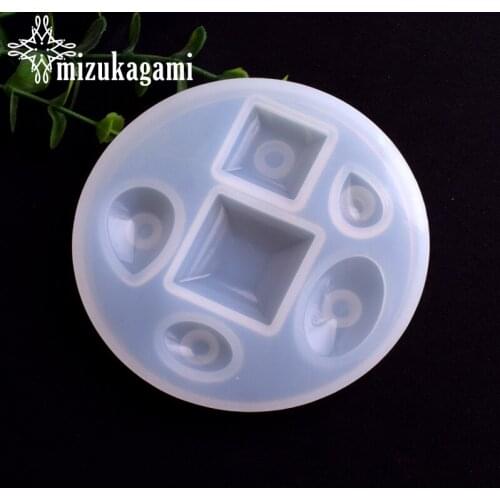 UV Resin Jewelry Liquid Silicone Mold Geometric Square Round Water Drop Beads Resin Molds For DIY Making Jewelry