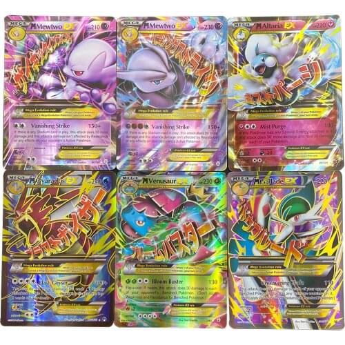 60PCS Pokemon Cards Mega Shining Card English Playing Card Booster Game Carte Pokémon Display Trading Battle Kids Toys Cool Gift