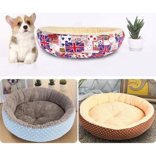 Round Dog Beds Mats Sofa Kennel Washable Warm Fluffy House Winter Pet Sleeping Bed For Puppy Small Medium Dog Cushion Basket