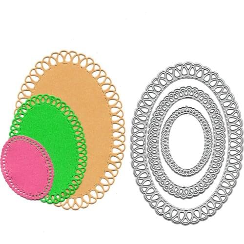 Lace Oval Cutting Nesting Dies Stencil Scrapbooking Paper Card Crafts DIY Mold Embossing Folder Troqueles Metal Stamping Die