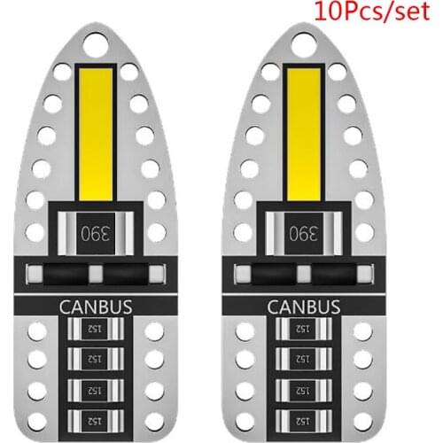 10pcs T10 W5W Canbus No Error 168 194 LED Bulb 6000K White Car Interior Lights 7020 Chips Auto Claerance Wedge Side Reverse Lamp