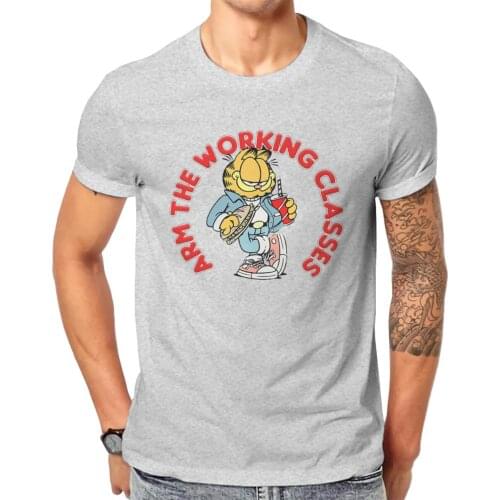 Men Arm The Working Classesgarfile Cat Meme Design Anime Eat The Rich Barbz Funny Graphic Classic O collar Top shirt