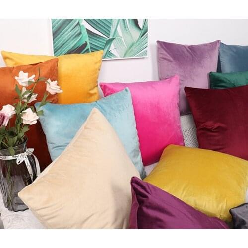 Nordic Soft Velvet Cushion Cover Solid Colors Decorative Sofa Pillowcase for Living Room Simplicity Throw Pillow Case Home Decor