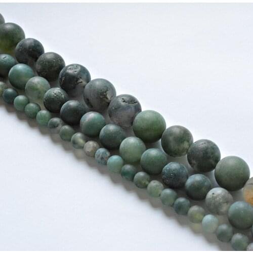 Natural Stone Matte Seaweed Agates Beads Wholesale Loose Beads for Jewelry Making Accessories DIY Free Shipping 15" 4-12mm