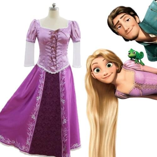 2020 New Tangled Rapunzel dress cosplay costume Princess skirt for adult girls Suitable for Women Halloween party dance Dress
