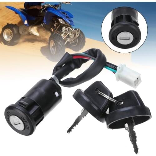 New Arrival 1pc Universal Motorcycle 2 Ignition Key Switch 4 Wire On/Off Start Switch Door Lock Key Quad Motorbike Accessories
