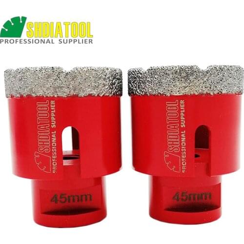 SHDIATOOL 2pcs M14 Thread Dia 45mm Vacuum Brazed Diamond Drilling Core Bits Drillbit Hole Saw Drilling Bits Diamond Bell Saw