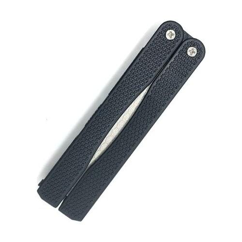 Portable Durable Folding Knife Sharpener Fan-shaped Double Side Kitchen Outdoor Knife Sharpener Whetstone