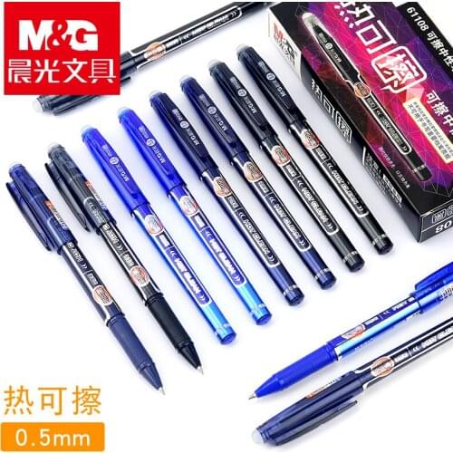 3/6/12PCS M&G AKP61108 Hot Erasable Gel Pen 0.5mm Black Blue Erasable Gel Pen Korean School Supplies