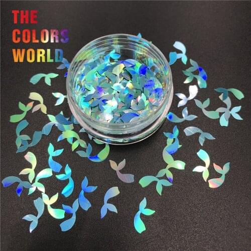 TCT-431 Mermaid Tail 8MM Nail Glitter Nail Art Decoration Resin Handwork Tumbler Crafts DIY Accessories Festival Party Supplier