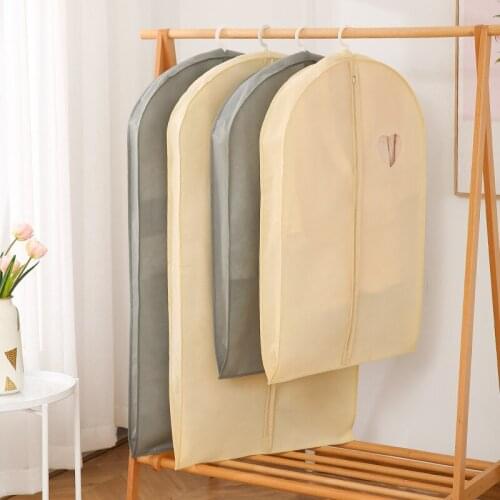 Thicken Non-Woven Clothes Dust Cover Coat Dress Shirt Hanging Bag Washable Wardrobe Storage Organizer Clothing Protection Case