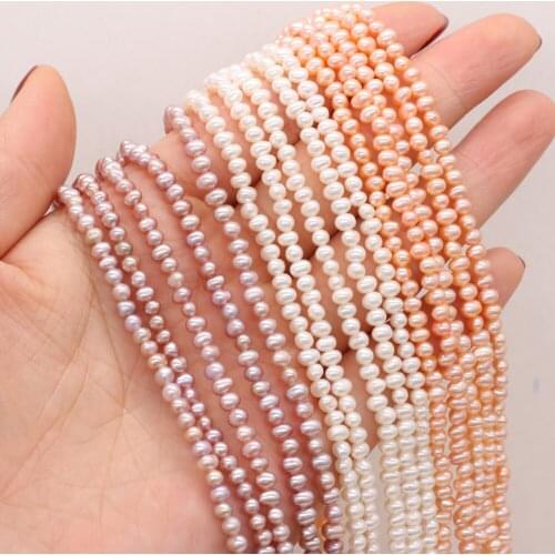 High Quality 100% Natural Freshwater Pearl Potato Shape Beads Purple for Jewelry Making Bracelet Necklace Earrings Size 3-3.5mm