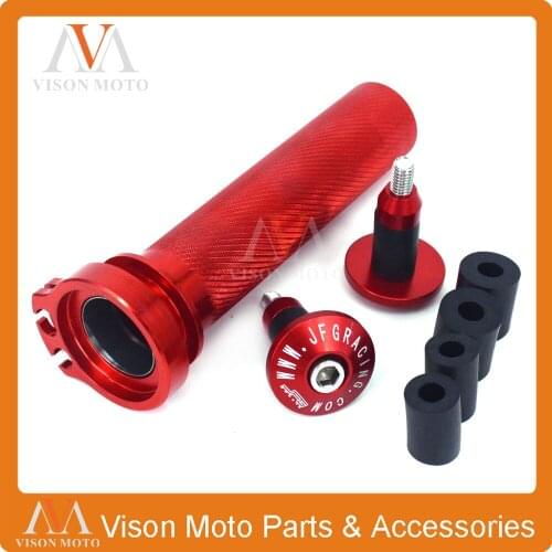 Billet 7/8" 22MM Throttle Clamp Twist Tube & Handlebar Cap Plugs For CRF450RX 2017 CRF450X CRF 450X 05 06 07 08 09 10 11 12-17