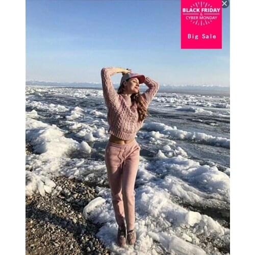 Winter Woolen and Cashmere Knitted warm Suit Round neck tattoo Collar Sweater + Mink Cashmere Trousers Leisure Two-piece wj1272