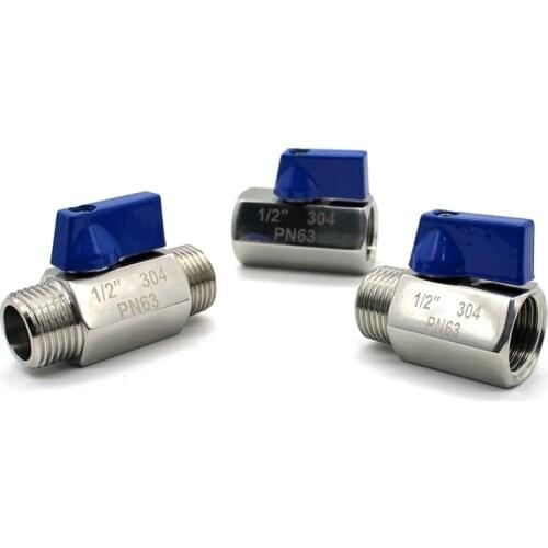 1/8" 1/4" 3/8" 1/2" 3/4" 1" BSP Female Male Thread 304 Stainless Steel Mini Ball Valve Adapter For Water Oil Gas