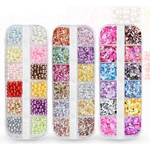 1 Box Colorful Ultrathin Sequins Aurora Mermaid Nail Glitter Flakes Holographic Round Paillette 3d Dazzling Nail Art Decorations