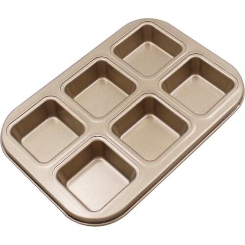 1pc Bread Mold Creative 6-Cavity Non-Stick Square Shape Baking Mold Cake Mold DIY Baking Tools Accessories
