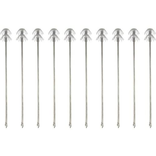 10 Pcs Stainless Steel Double Layers Umbrella Squid Cuttlefish Octopus Fishing Hooks Jigging Fishhook For Fishing Camping Travel