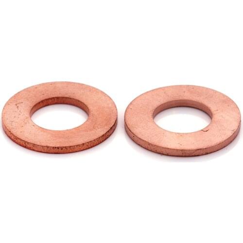 10PCS Brass Flat Washer Copper Crush Washers Gasket Seal Ring Thickness 1.5mm ID X OD X Thickness