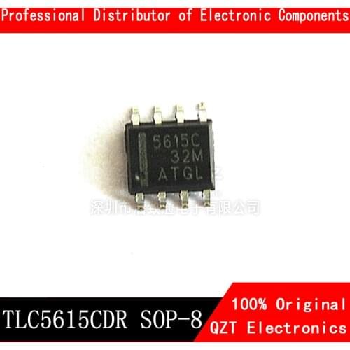 10PCS TLC5615C TLC5615CDR 10-BIT DIGITAL-TO-ANALOG CONVERTERS SOP8 TLC5615 new and original IC