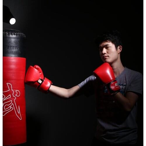 2pcs/set Sports Adults Man/Woman Boxing Training Fighting Sponge Gloves Muay Thai Sparring Punching Kickboxing PU Protect Gloves